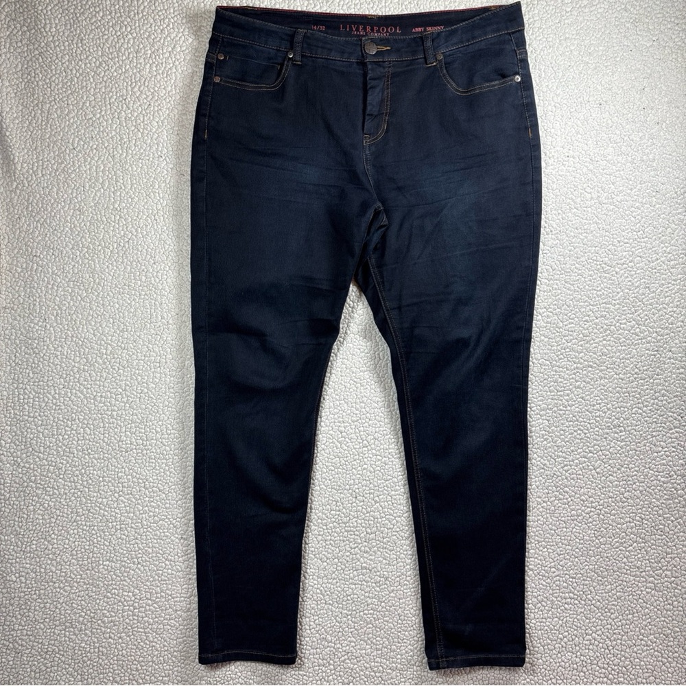 Liverpool Jeans Company Women’s  Abby Skinny Size 14/32 Dark Wash Stretch Jeans